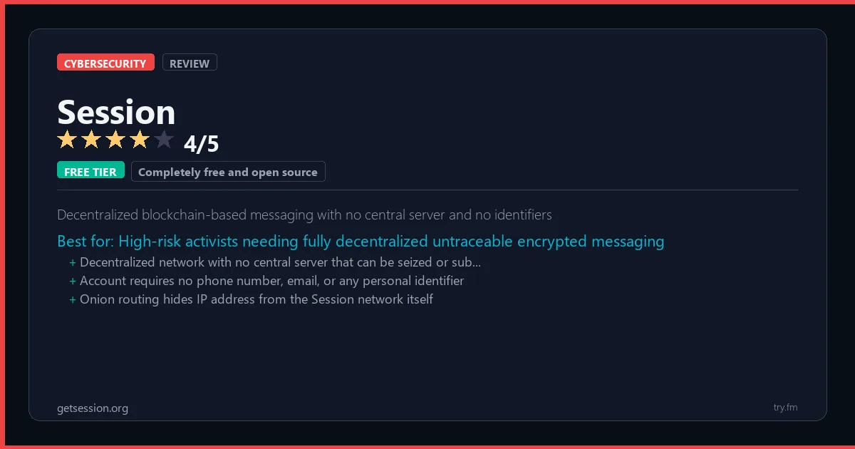 Session review - 4/5 rating - Decentralized blockchain-based messaging with no central server and no identifiers